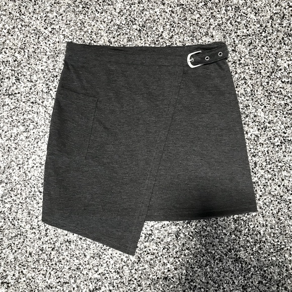 Miss K ✦ Collegiate Asymmetrical Gray Skirt (size 14) - Picture 4 of 5